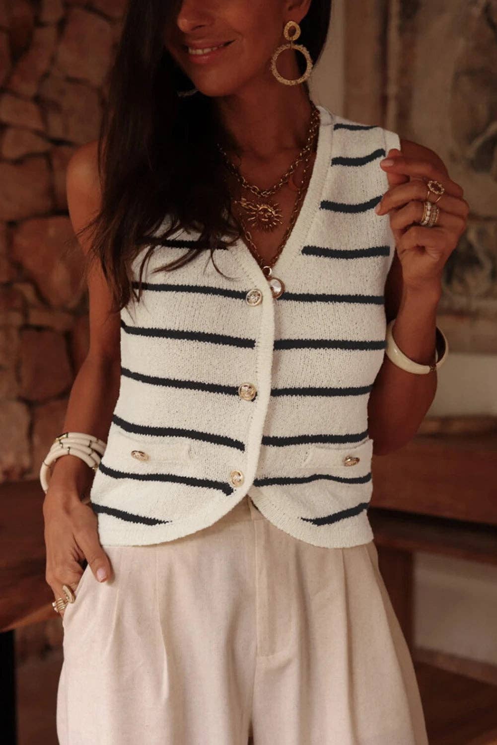 Tamika V Neck Slim Fit Sweater Vest