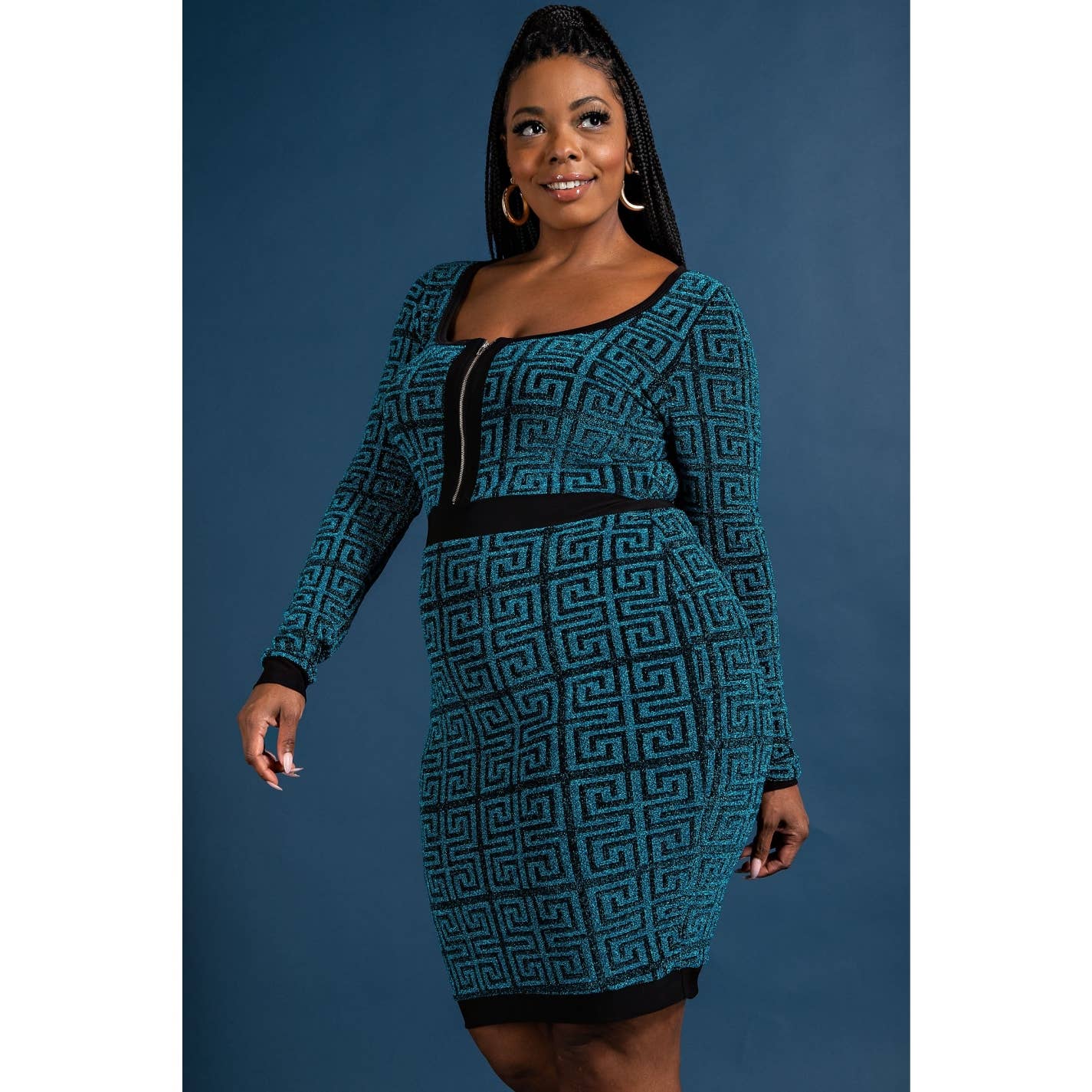 Monte Monogram-pattern zip-up dress