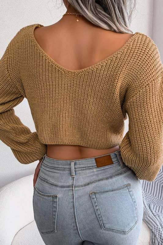 Riana Front crossing crochet sweater