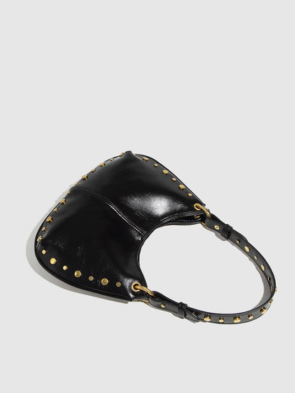 Retro Studded Chain Strap Shoulder Bag