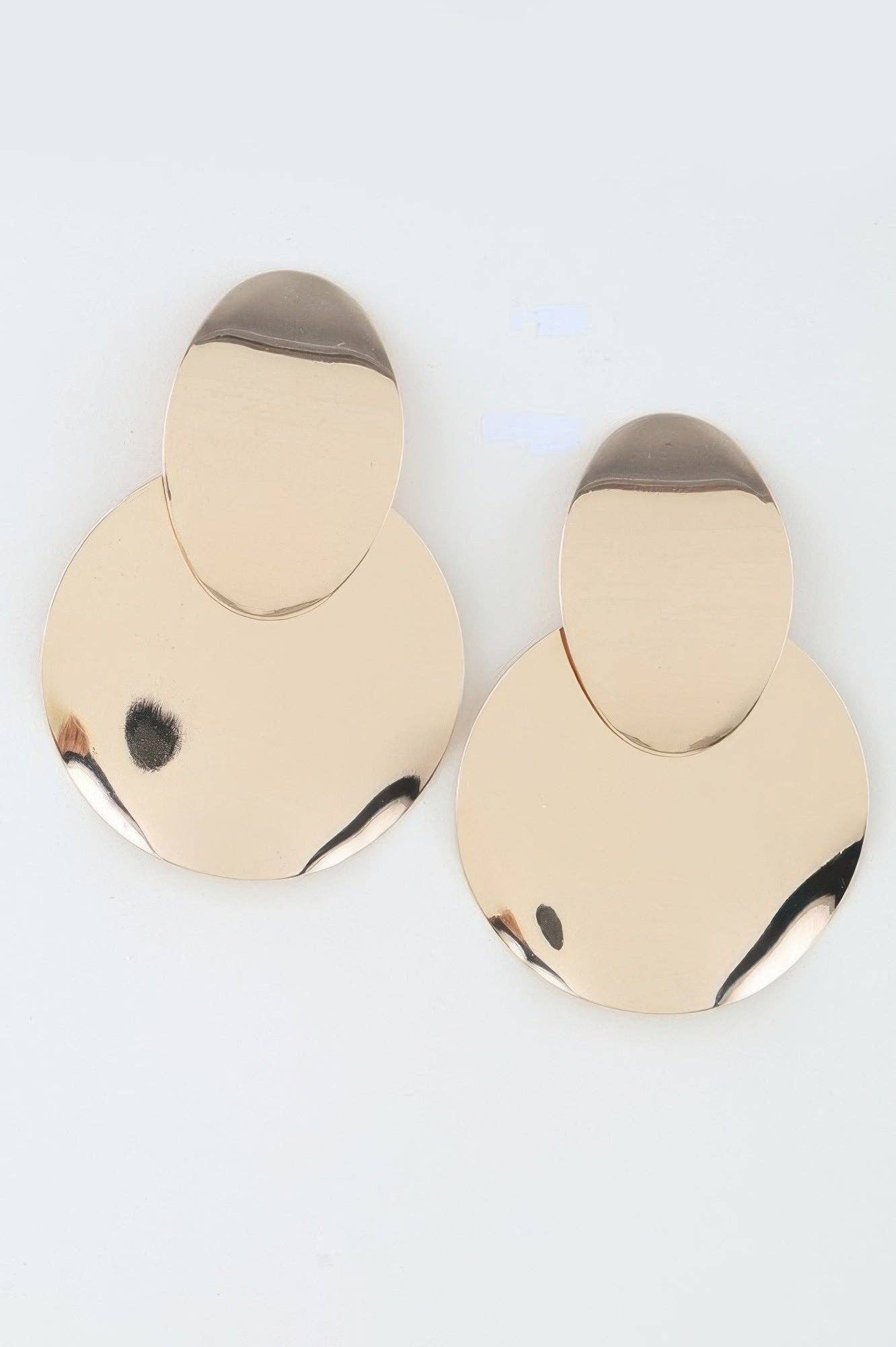 Shiny Minimal Petal Drop Earrings