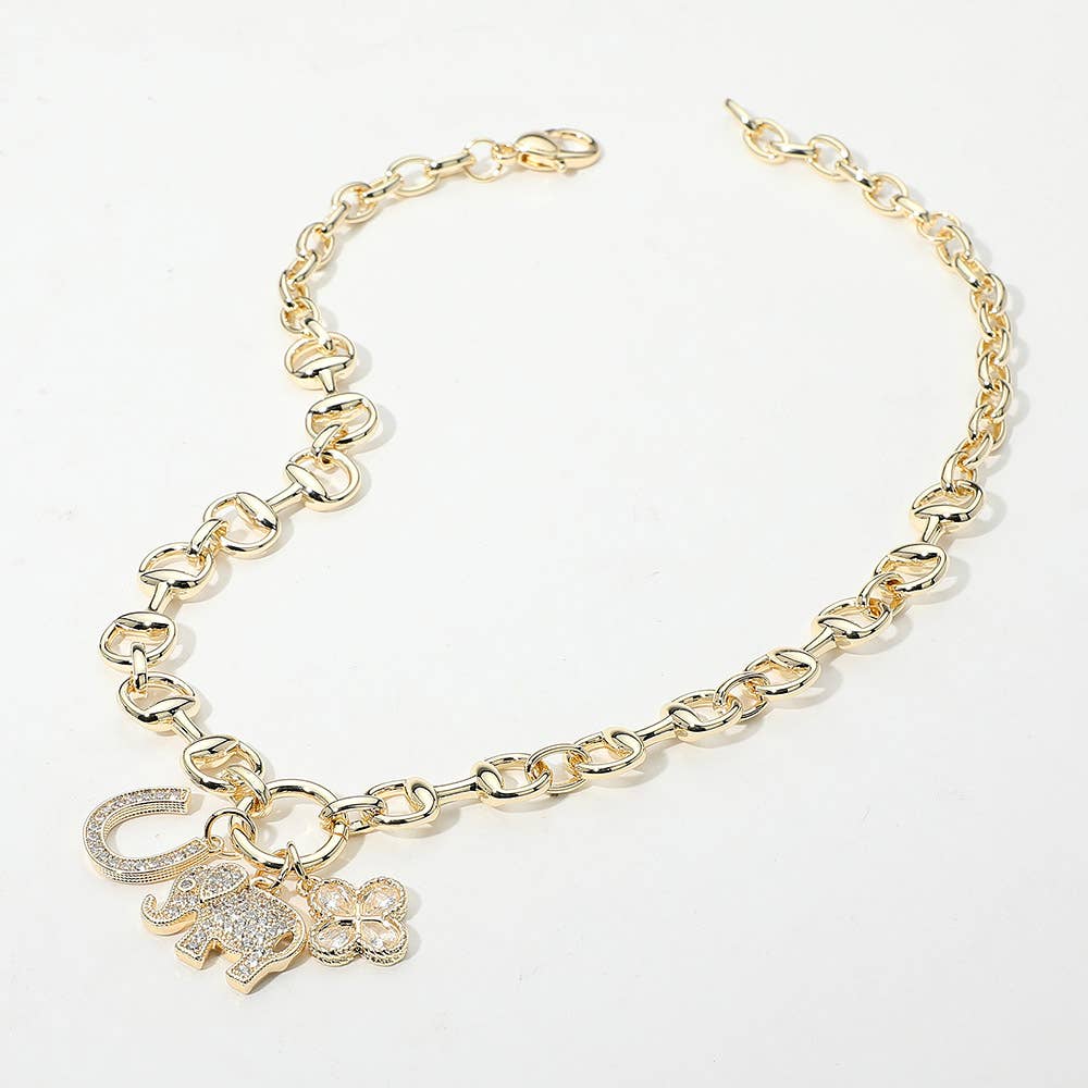 14K Gold Plated Good Luck Chain Necklace