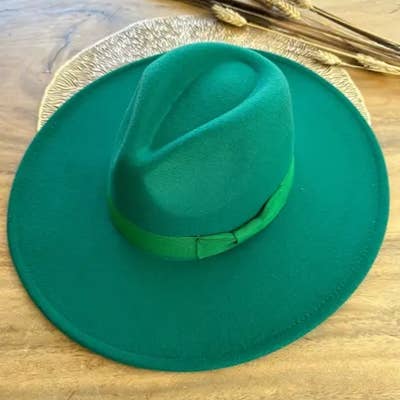 Vegan Felt Panama Hat W/Ribbon