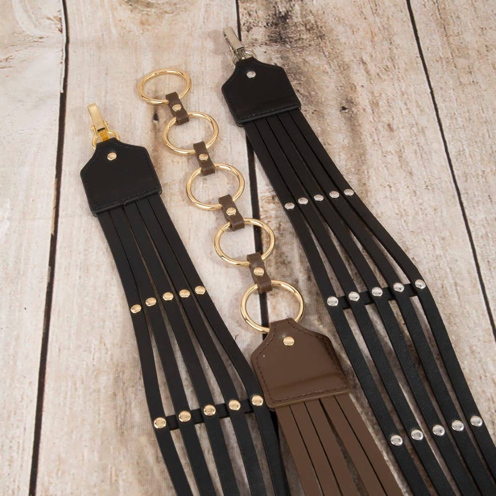 Circle Link Layered Vegan Leather Belt