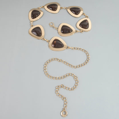 Triangle Resin Stone Link Chain Belt