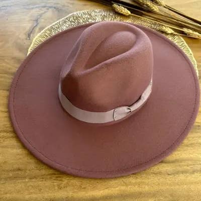 Vegan Felt Panama Hat W/Ribbon