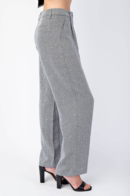 Herringbone Woven Trousers