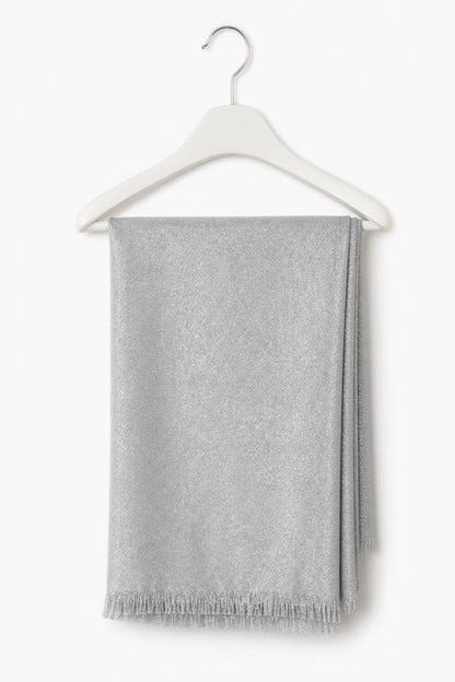 Metallic Shawl Wrap – Sparkle Fringe Oblong Evening