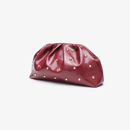 Studded  Rouched Evening Handbag
