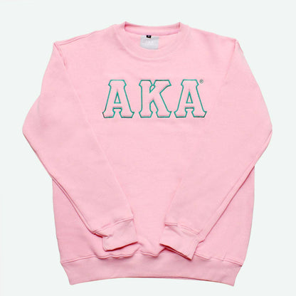 AKA Greek Gear XL Pink Embroidered Crew Sweatshirt