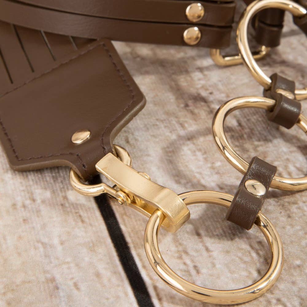 Circle Link Layered Vegan Leather Belt