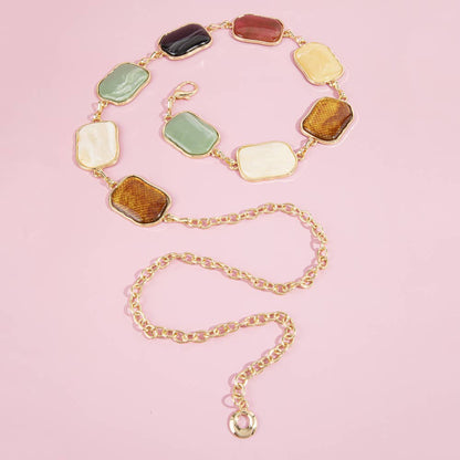 Marble Stone Gold Chain Belt