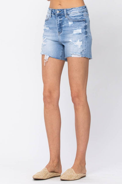 Maria High Waisted Destroyed Shorts
