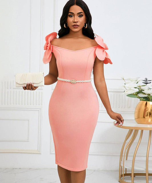 Tatyana  Floral Appliqué Evening Gown