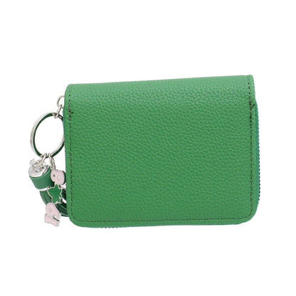 AKA Sorority Green Tassel Keychain Zipper Wallet