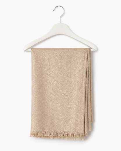 Metallic Shawl Wrap – Sparkle Fringe Oblong Evening