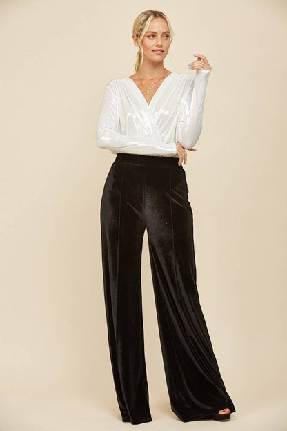 Velvet Palazzo Pants by Wisteria Lane