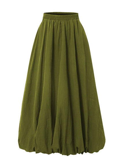Street Style Balloon Midi Skirt