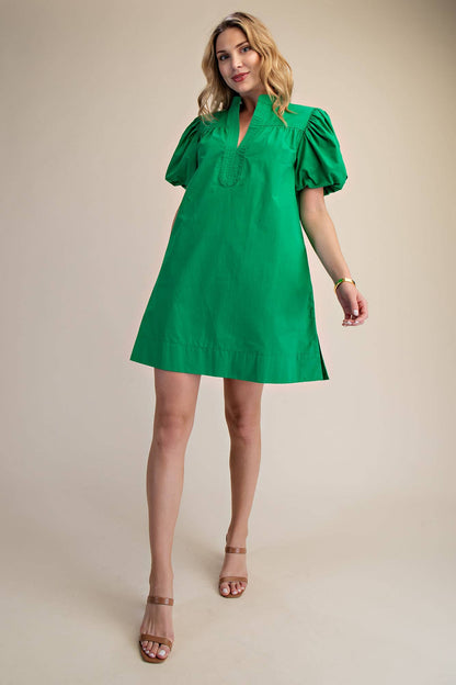 China Bubble Sleeve Mini Dress