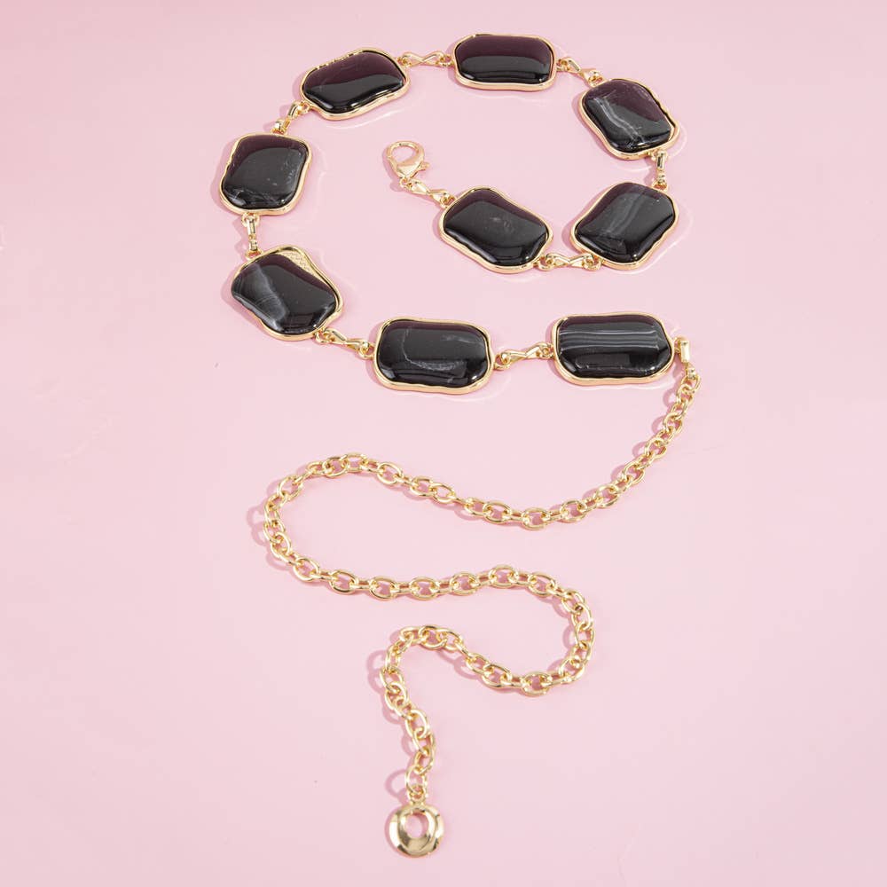 Marble Stone Gold Chain Belt