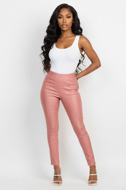Genise Vinyl Coated Front Seam Pants