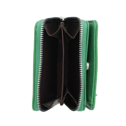 AKA Sorority Green Tassel Keychain Zipper Wallet