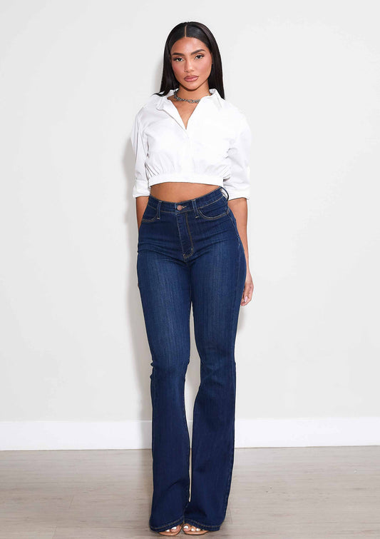 Denim Jeans  Smooth & Stretchy Flare leg pants