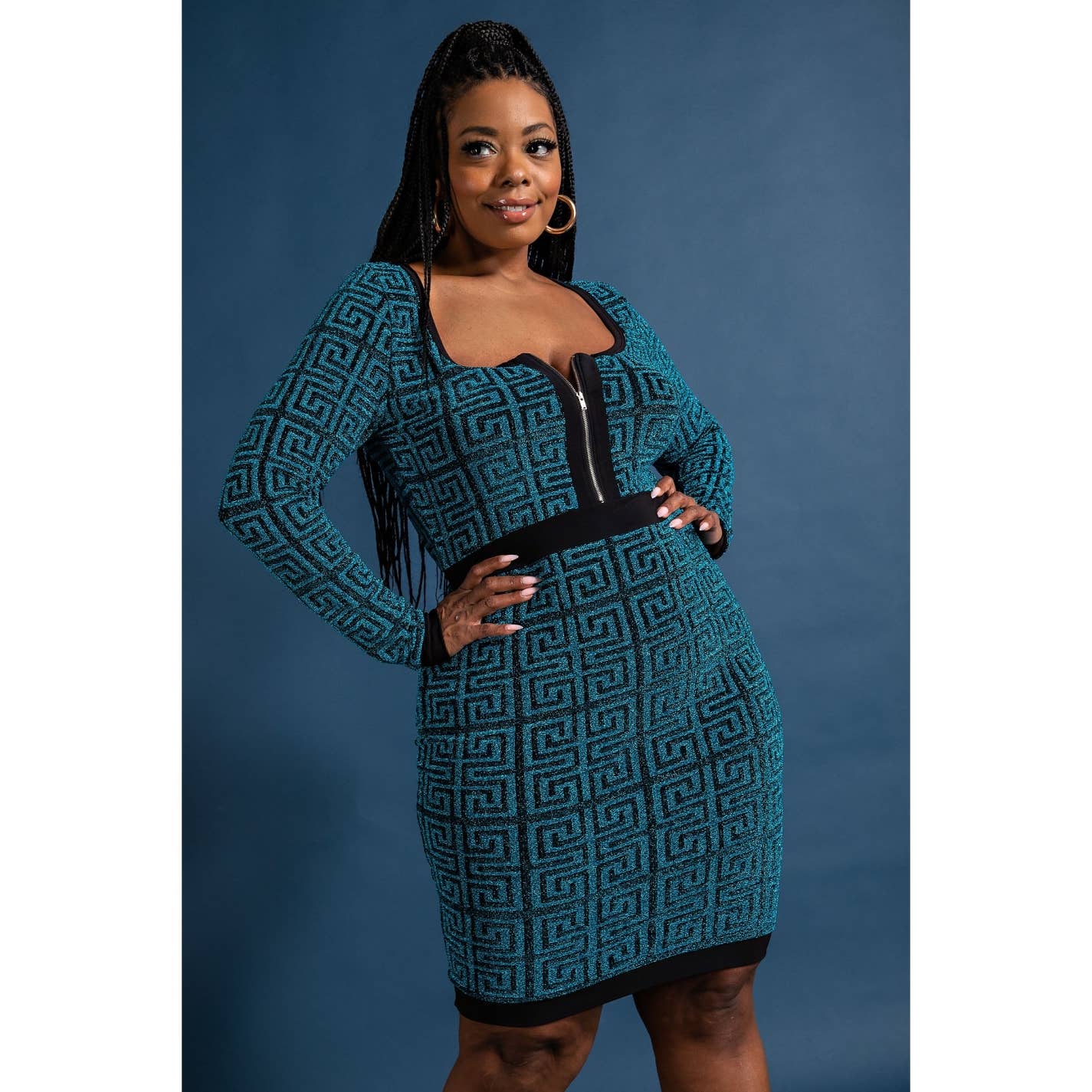 Monte Monogram-pattern zip-up dress