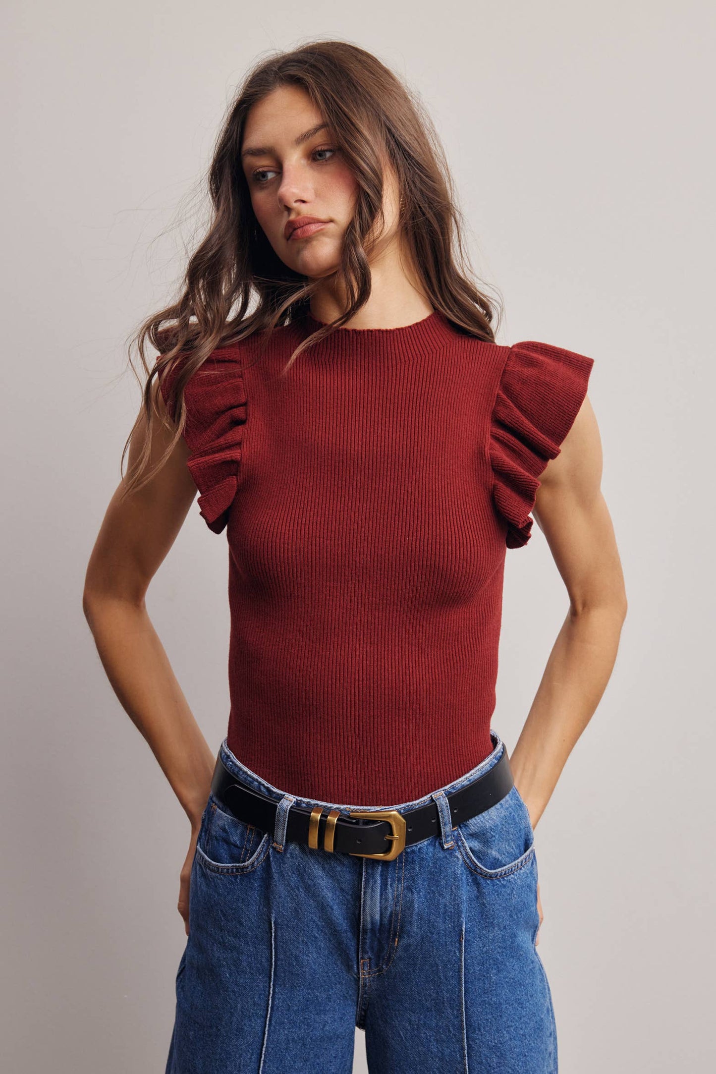 Cameo Ruffle Top By Forte