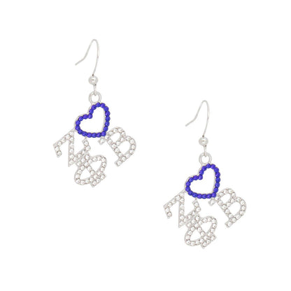 ZPB Greek Heartfelt Pride Bling Fish Hook Earrings