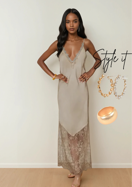 Passion Silky Lace Maxi Dress