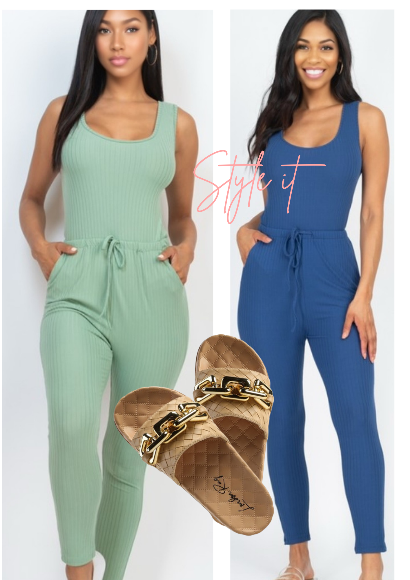 Kaylani  Ribbed Sleeveless Drawstring catsuits Jumpsuit