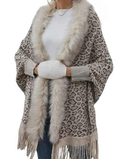 Cheetah Fur Shaw Cardigan