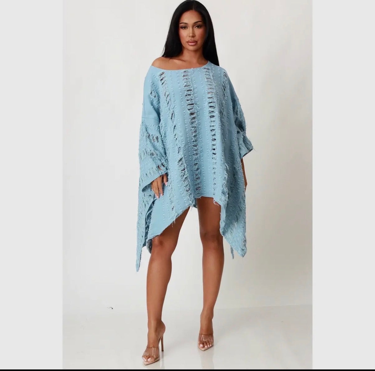 Destressed Denim Top