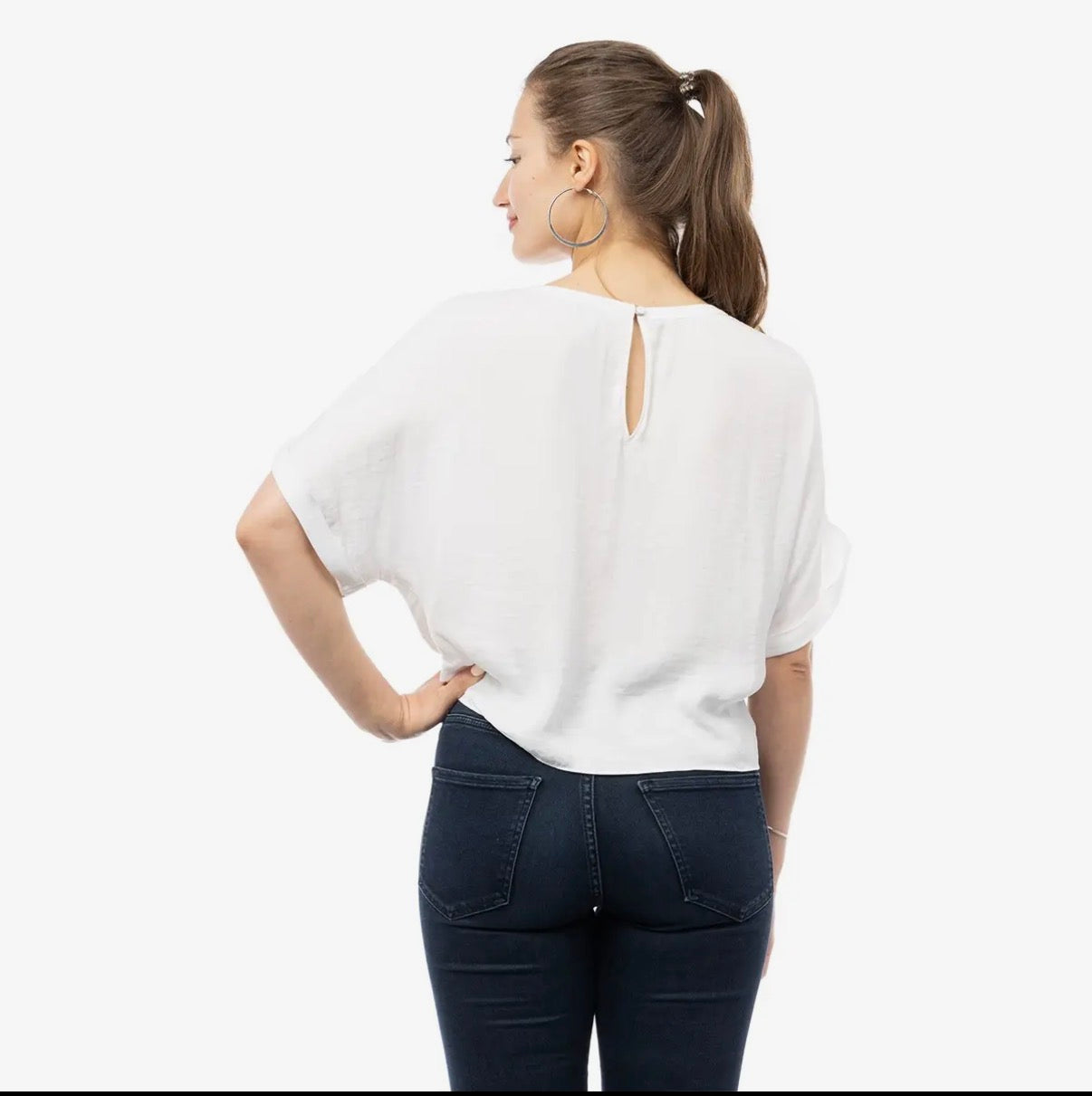 Satin T-shirt With Front Knot Detail
