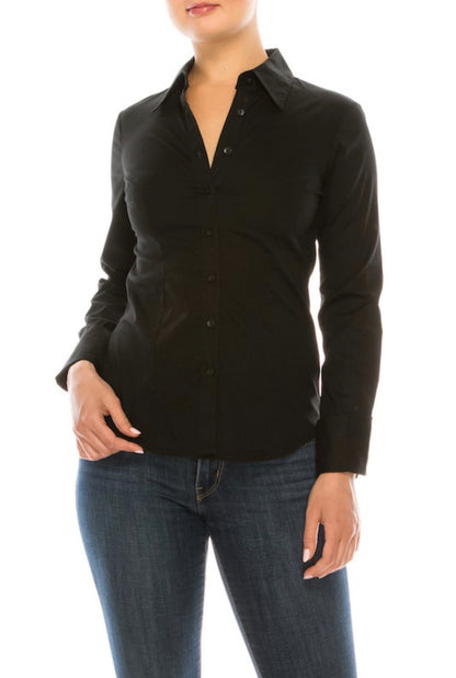 Celine Button Down Blouse by Mimi Apparel