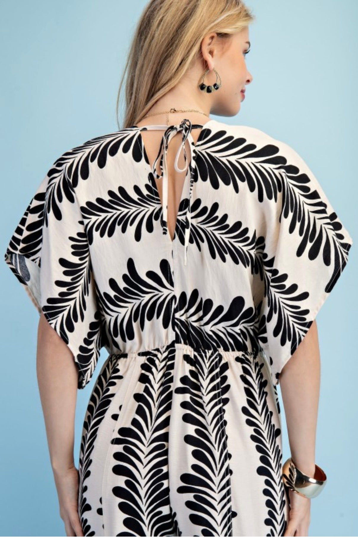 Voluminous Wide Leg Tied Back Jumpsuit