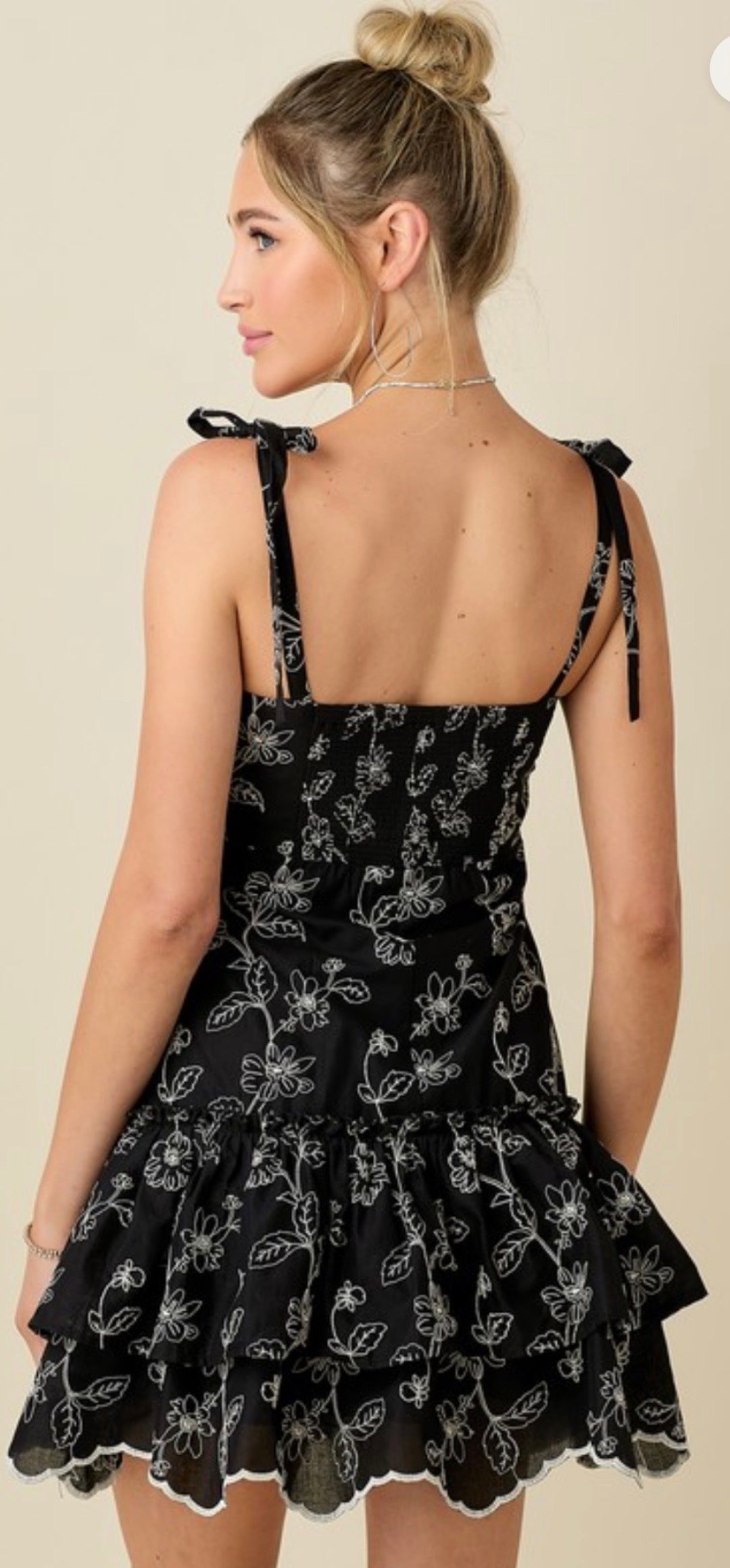 Tashera Embroidery Mini Dress