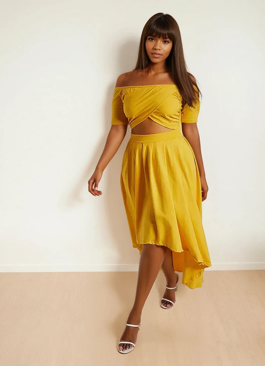 Brittney  Off The Shoulder Cut Out Maxi Dress