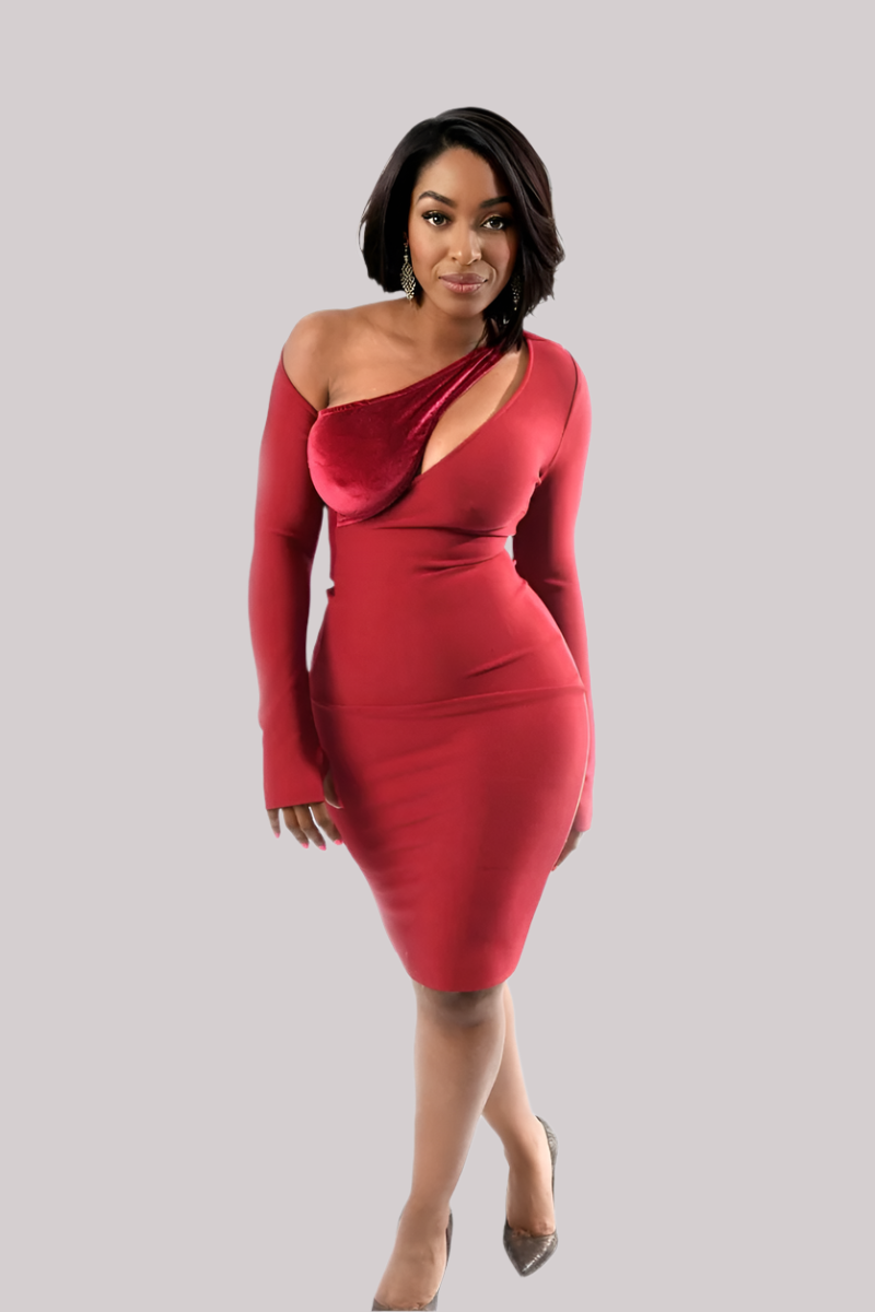 Chic Red Bandage Dress – Essence and Solomon