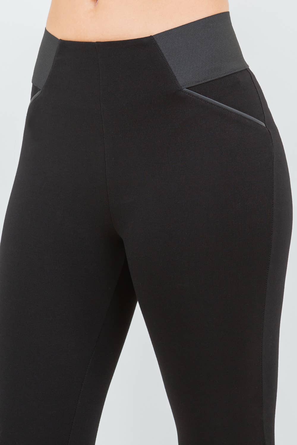 Leigh Leather Trim Ponte Leggings