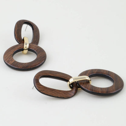 Modern Grain Link Chain Earrings