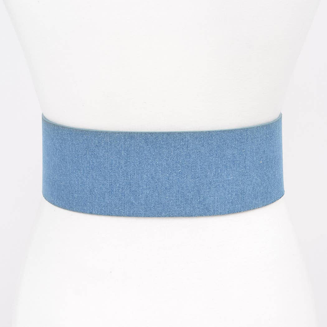 Oversized Metal Buckle Denim Waist Belt