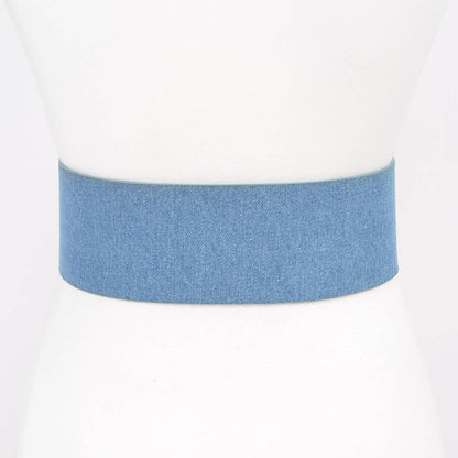 Oversized Metal Buckle Denim Waist Belt