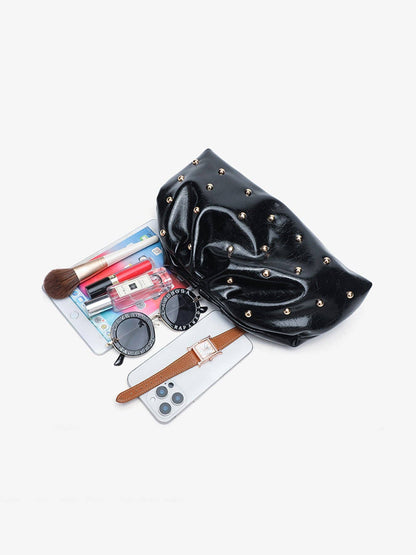 Studded  Rouched Evening Handbag