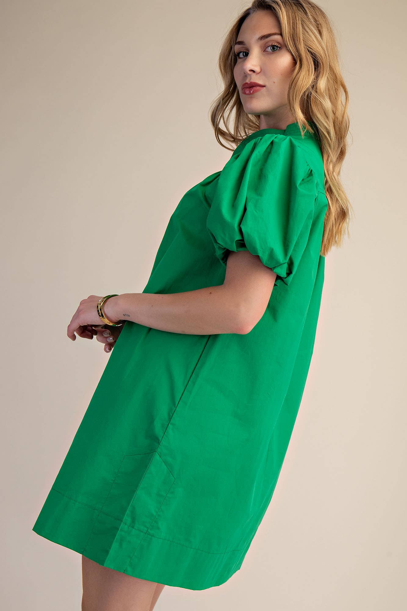 China Bubble Sleeve Mini Dress