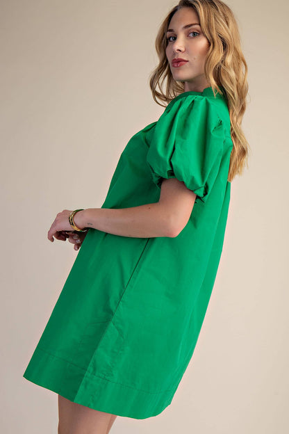 China Bubble Sleeve Mini Dress