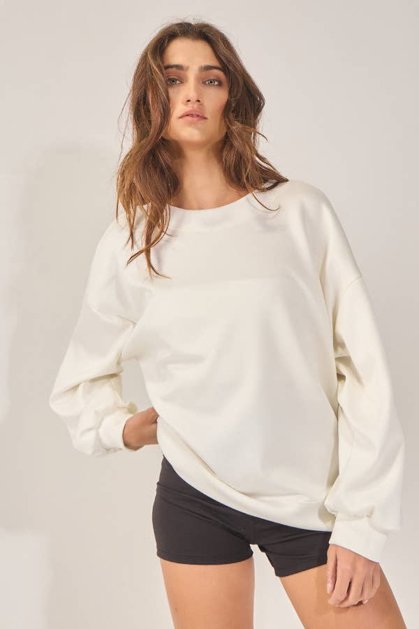 CeCe Bow-Back Oversized Sweatshirt