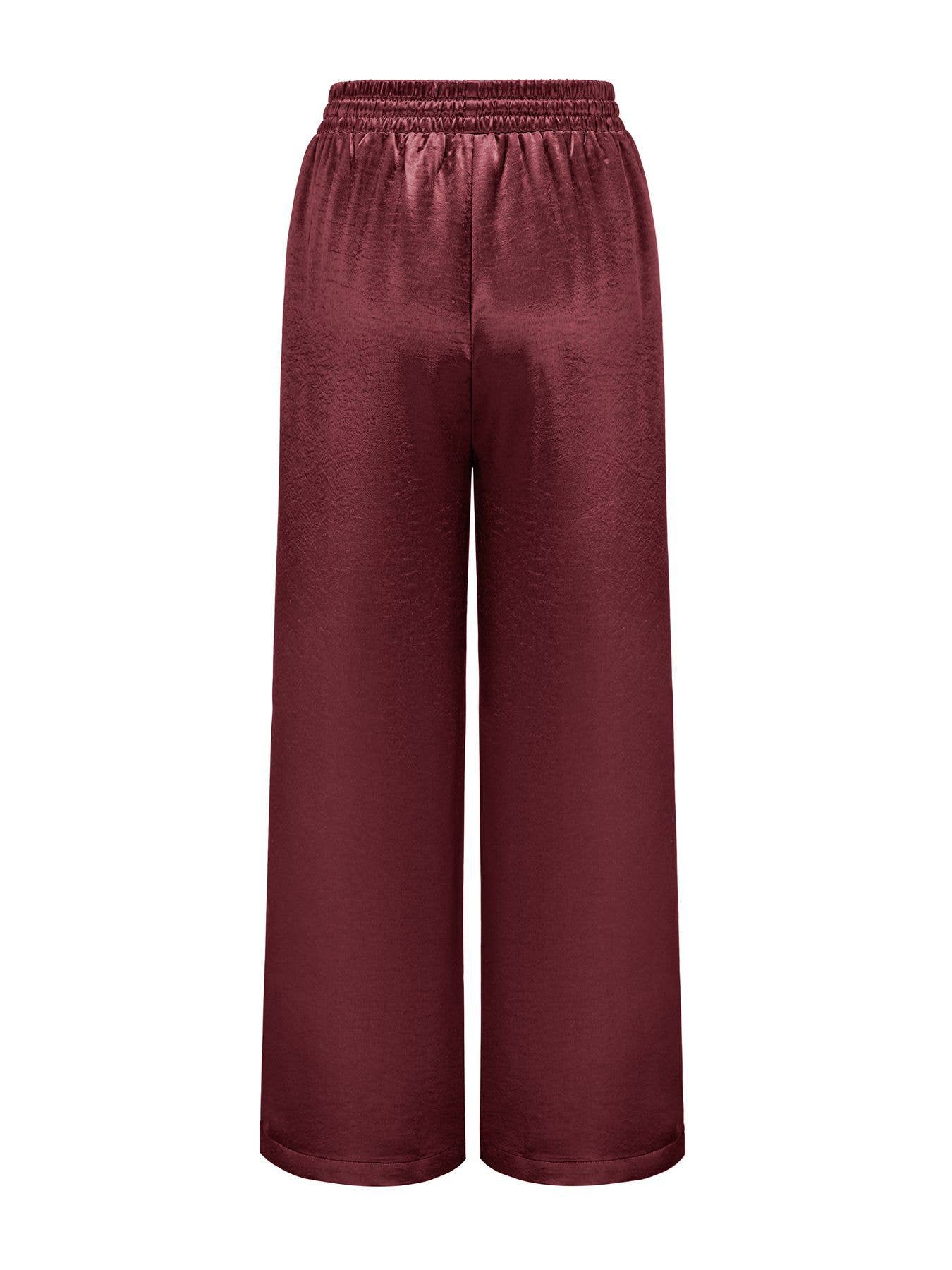 Gabrielle Satin Drawstring Wide-Leg Pants
