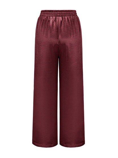 Gabrielle Satin Drawstring Wide-Leg Pants